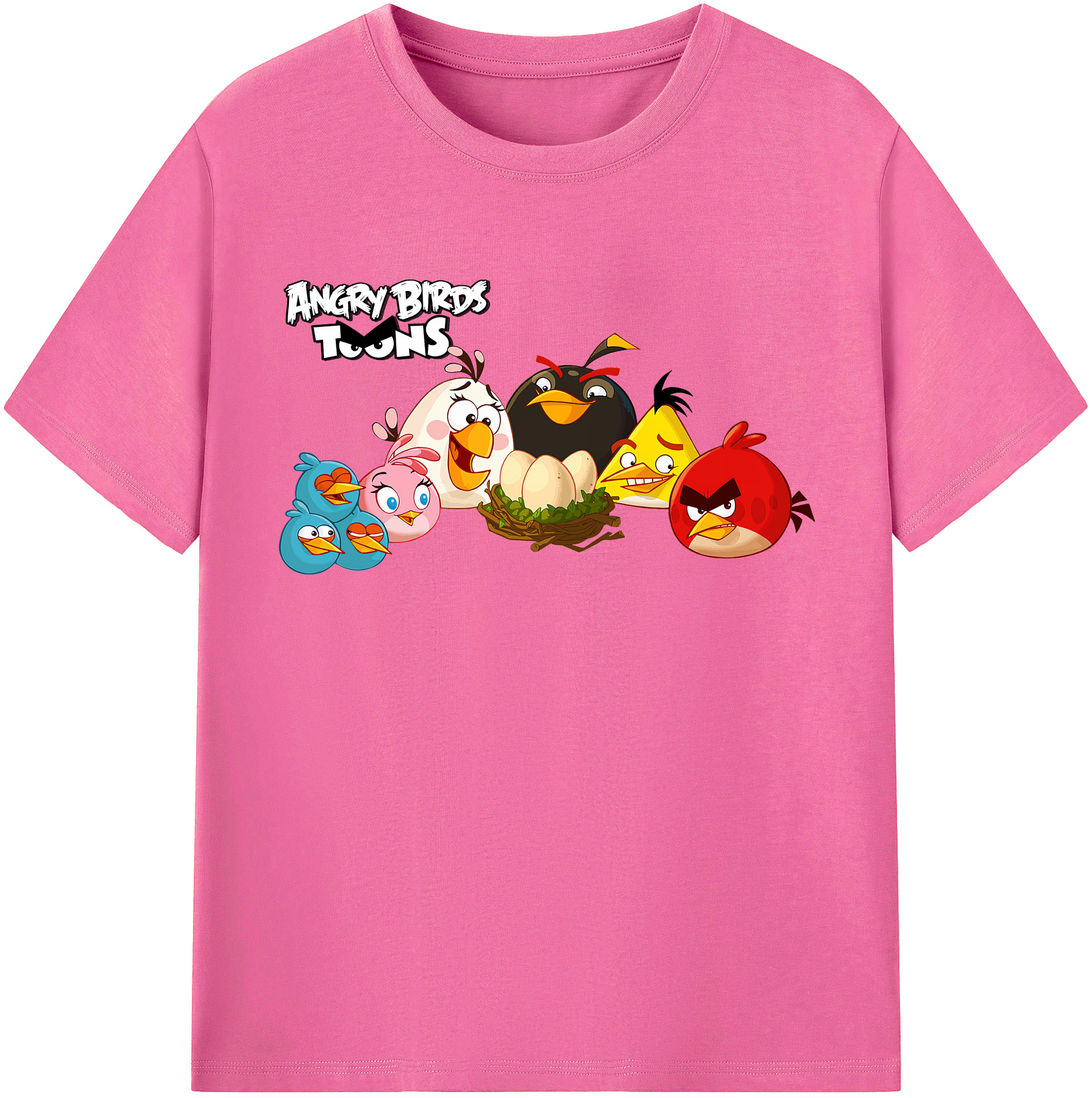 （画像用） Angry Birds アングリーバード レディースカジュアルプリントTシャツ（綿100％）